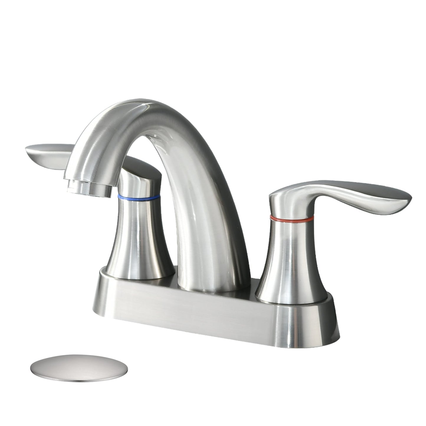 Two Handle 4 Inch Centerset Bathroom Sink Faucet with Pop-Up Drain