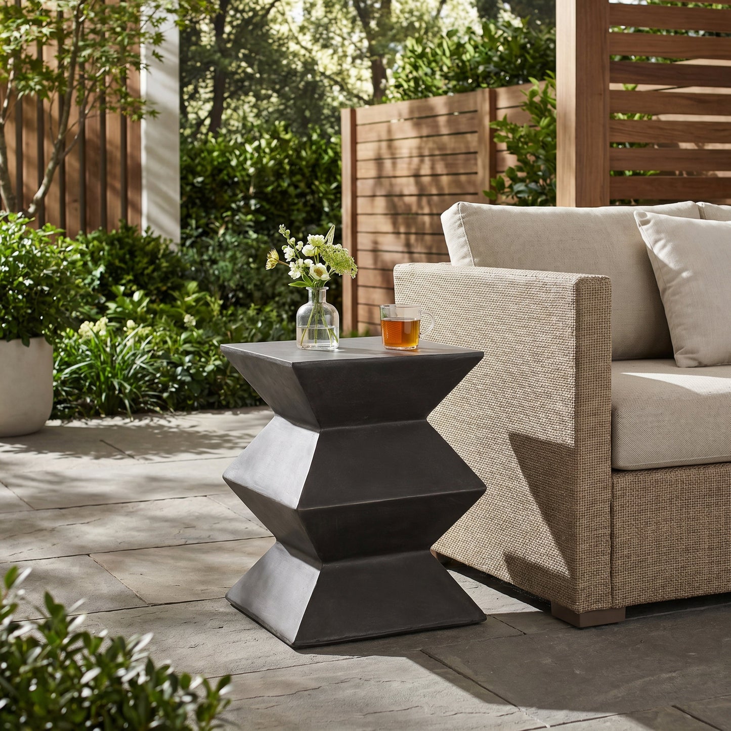 Outdoor Lightweight Concrete Side Table