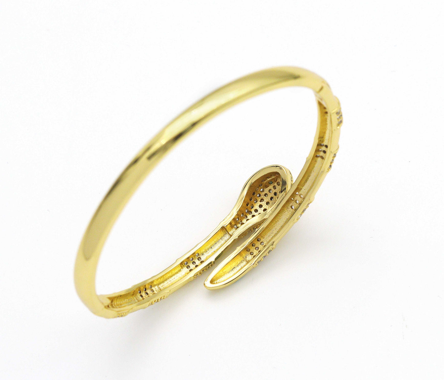 CZ Snake Adjustable Bracelet and Rings, Sku#X319