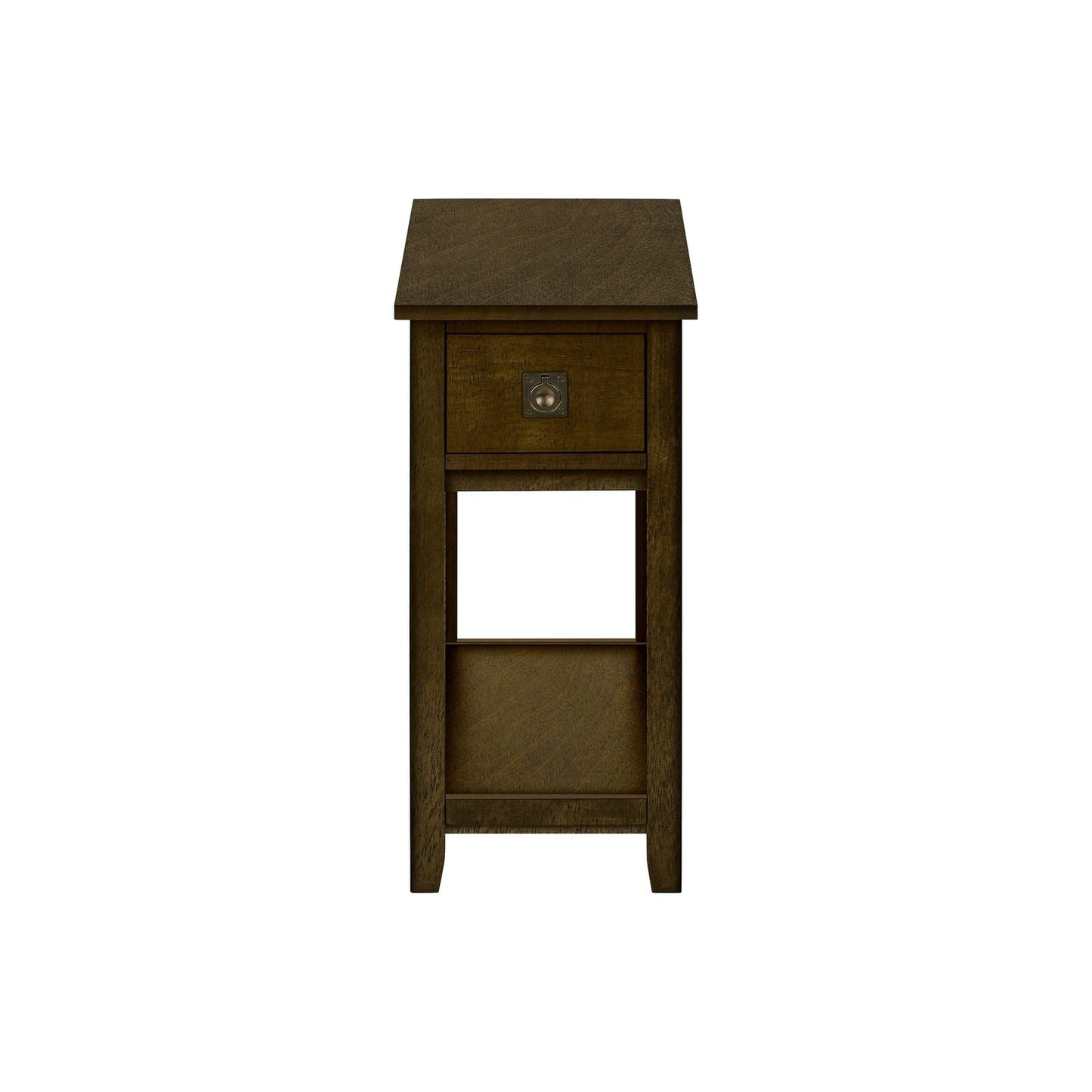 Accent End Table, 2 Tier, Narrow, Lamp, Storage Drawer, Charming Design