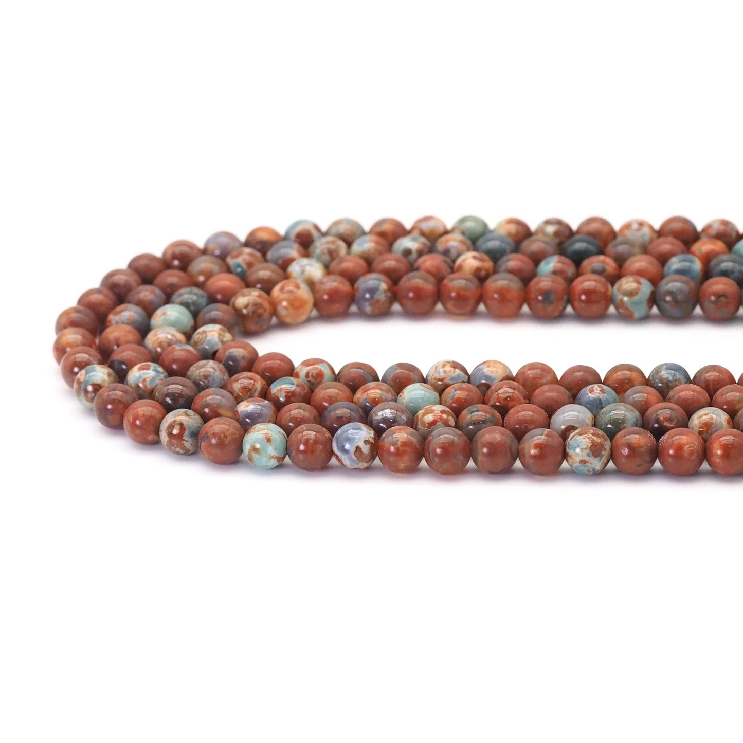 Red Blue Agate Round Smooth Beads, Sku#U1724c