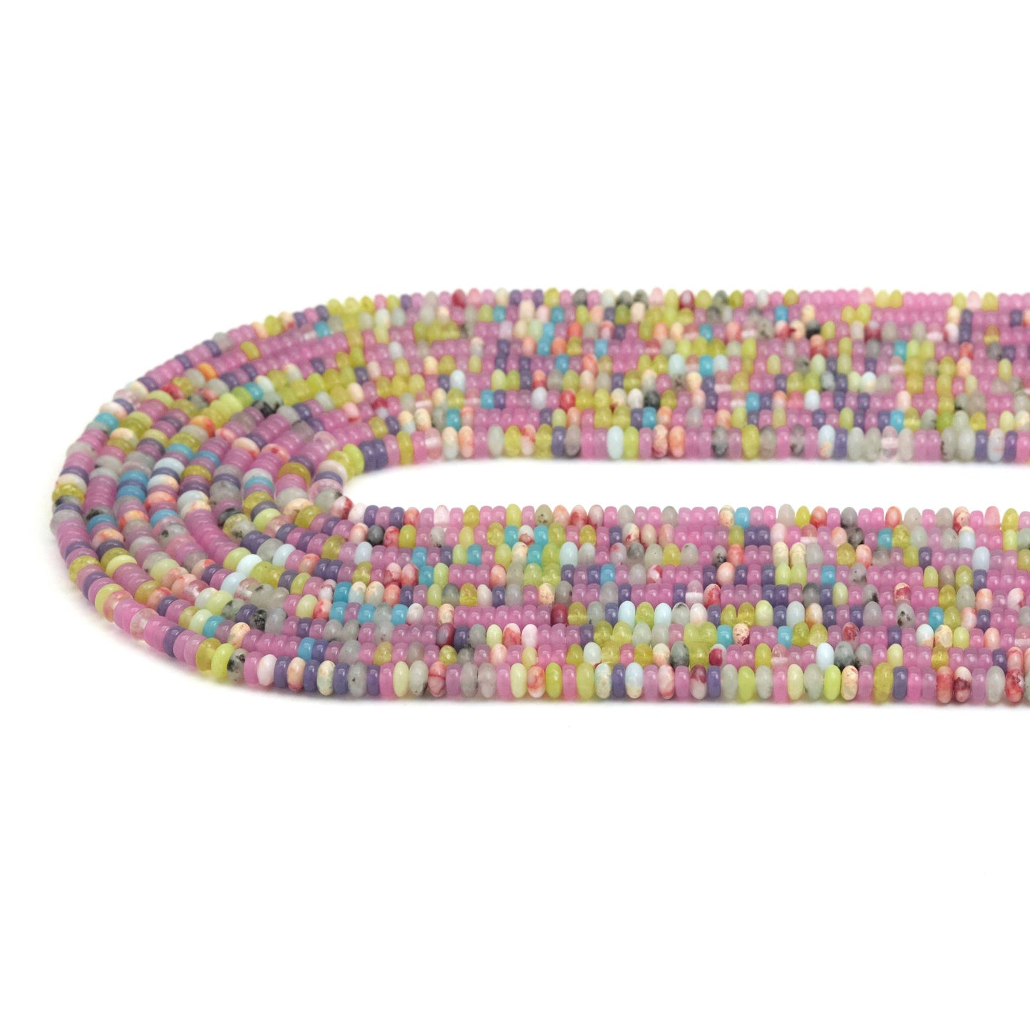 2x4mm Rondelle Smooth Colorful Agate beads, Sku#U1952c