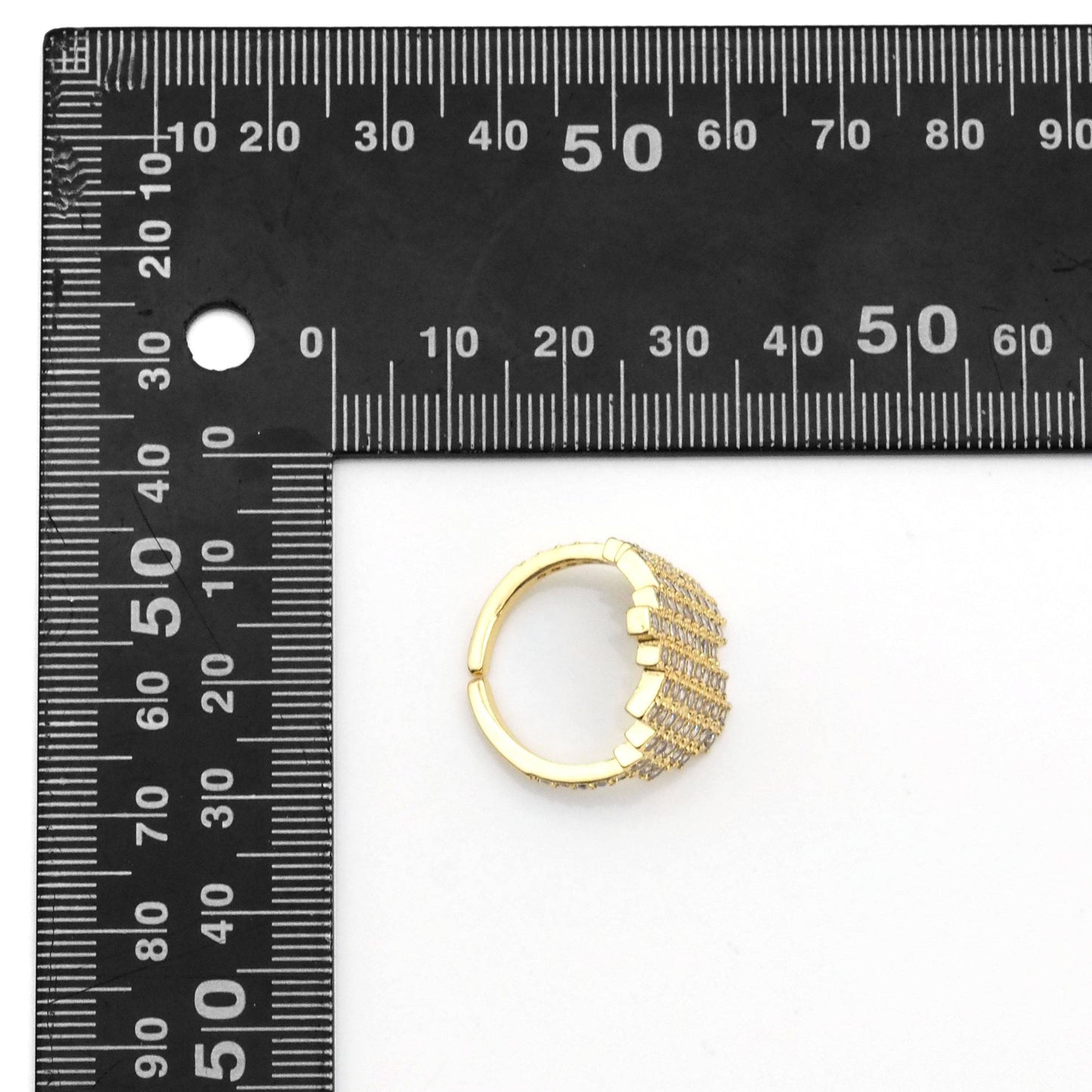 Gold Clear CZ Large Heart Adjustable Ring, Sku#LX219