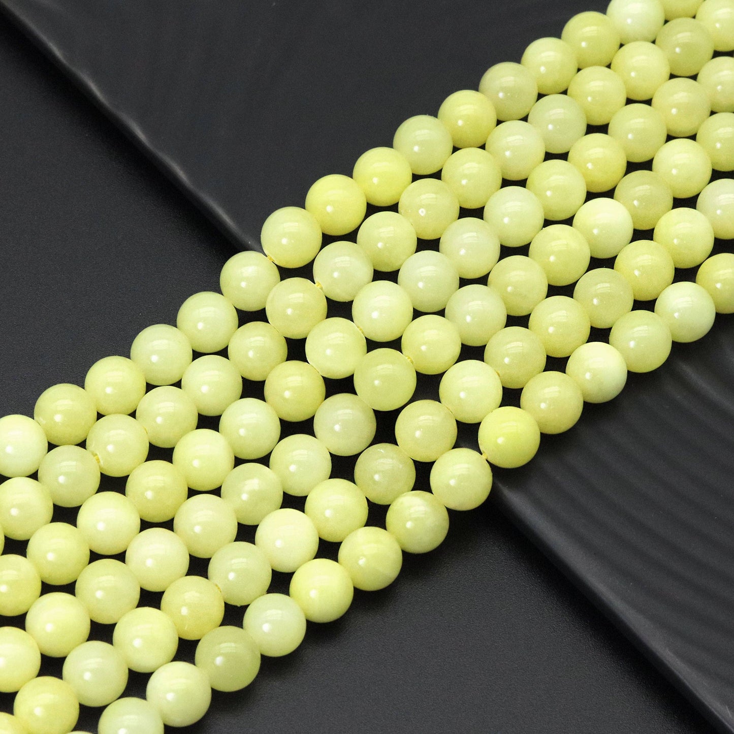 Yellow Jade Round Smooth Beads, Sku#U1853