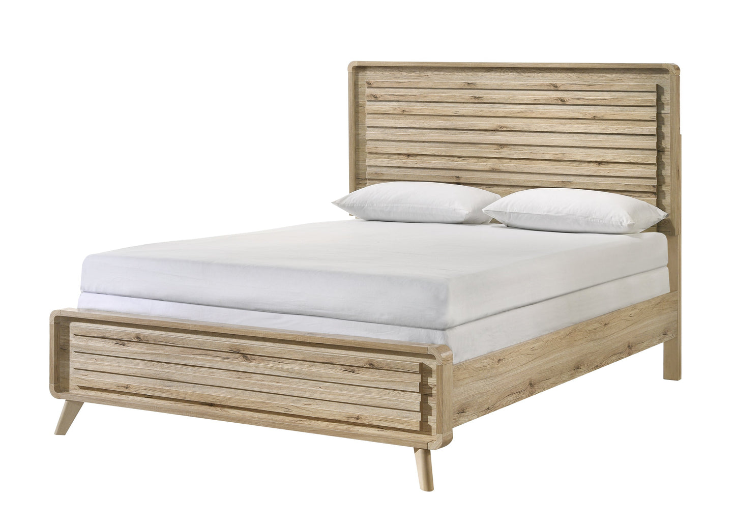 Mid-Century-Inspired King Size Panel Bed