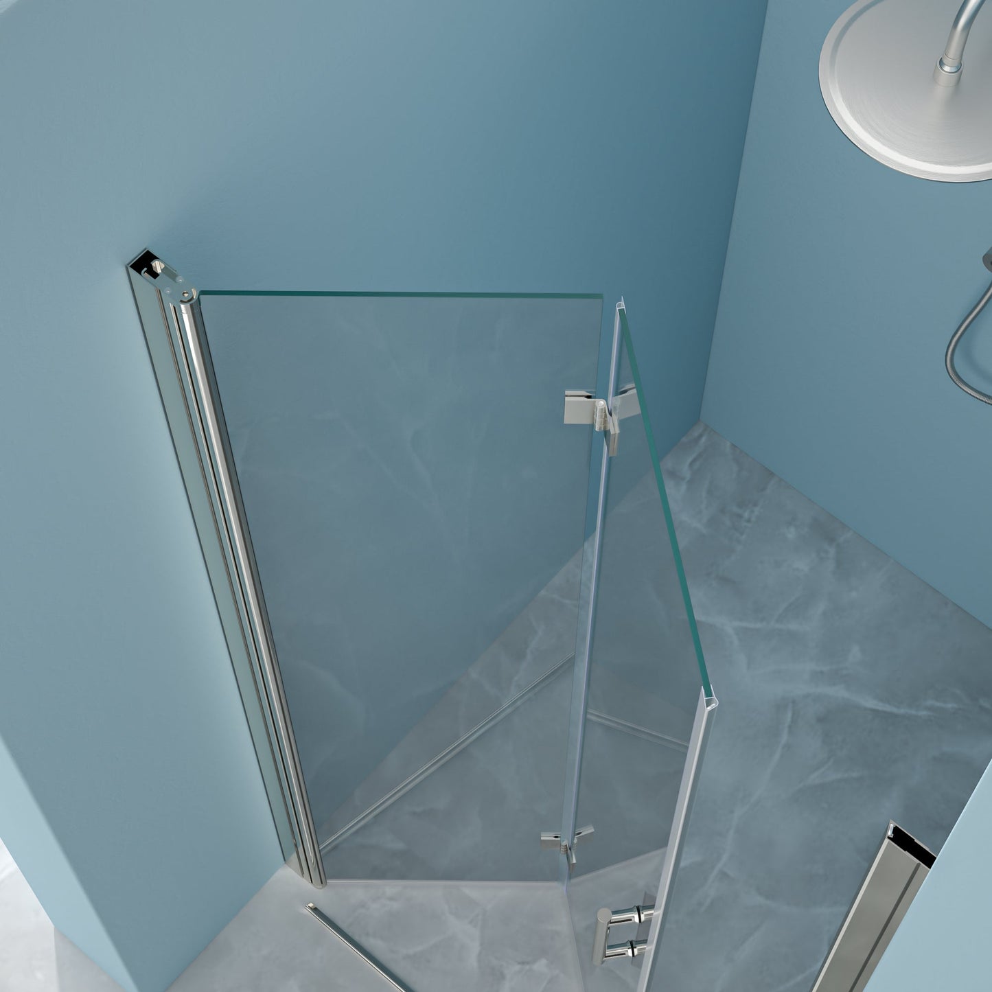 34"W x 72"H Frameless Shower Door with Tempered Glass