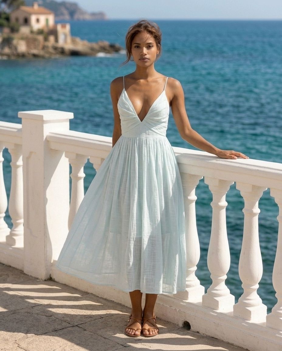 Adeli V Neck Midi Dress