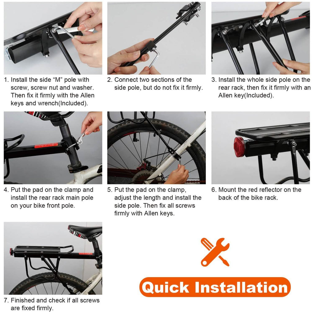 Porte-bagages de vélo réglable