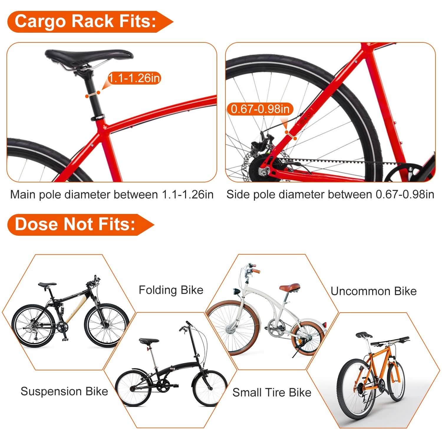 Porte-bagages de vélo réglable