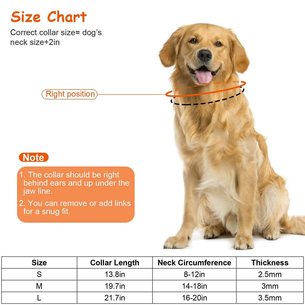 Adjustable Dog Choke Collar Training Chain