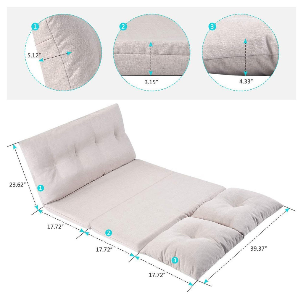 Adjustable Fabric Folding Chaise Lounge Sofa Floor Couch and Sofa