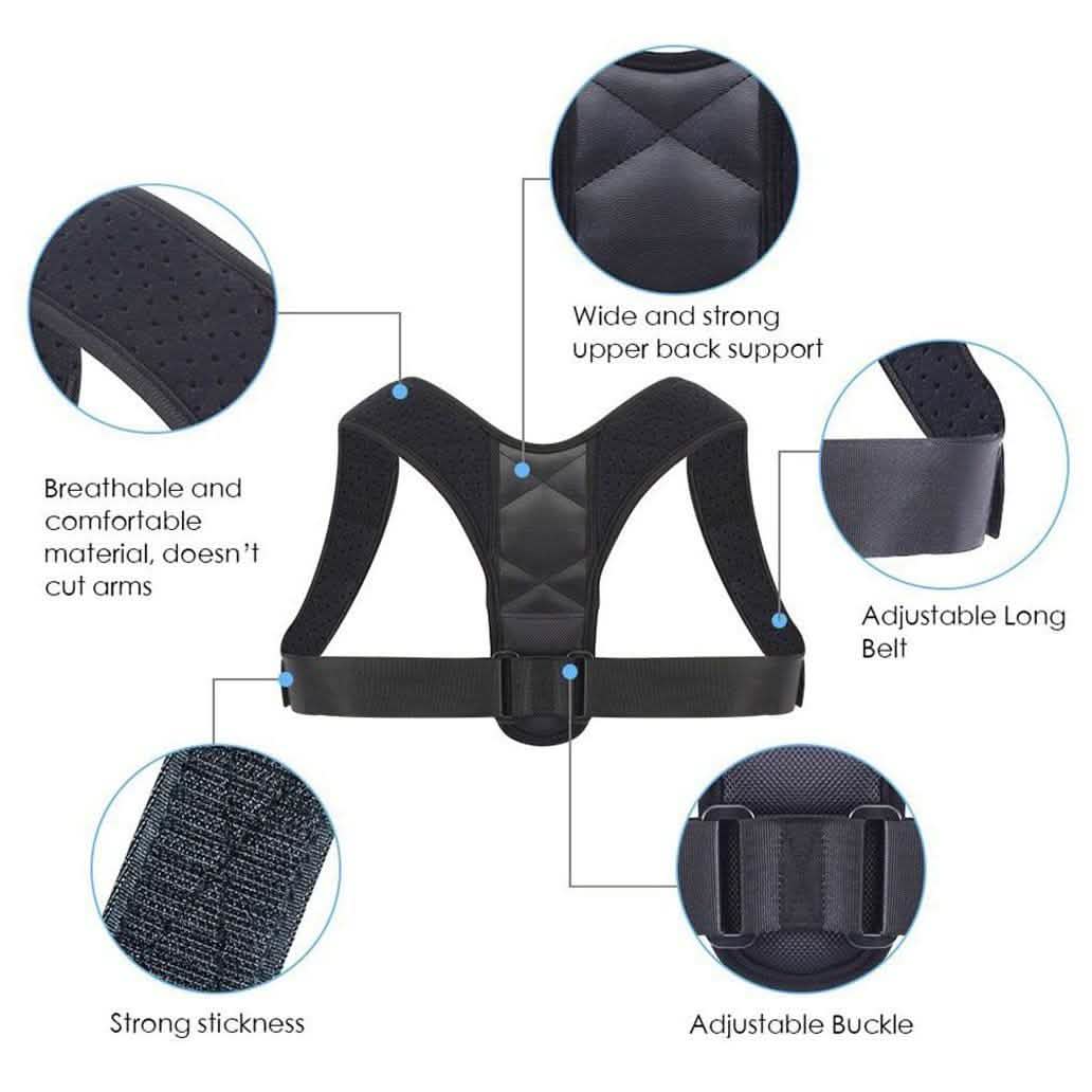 Redresseur de Posture Réglable pour Clavicule et Dos, Attelle Épaules