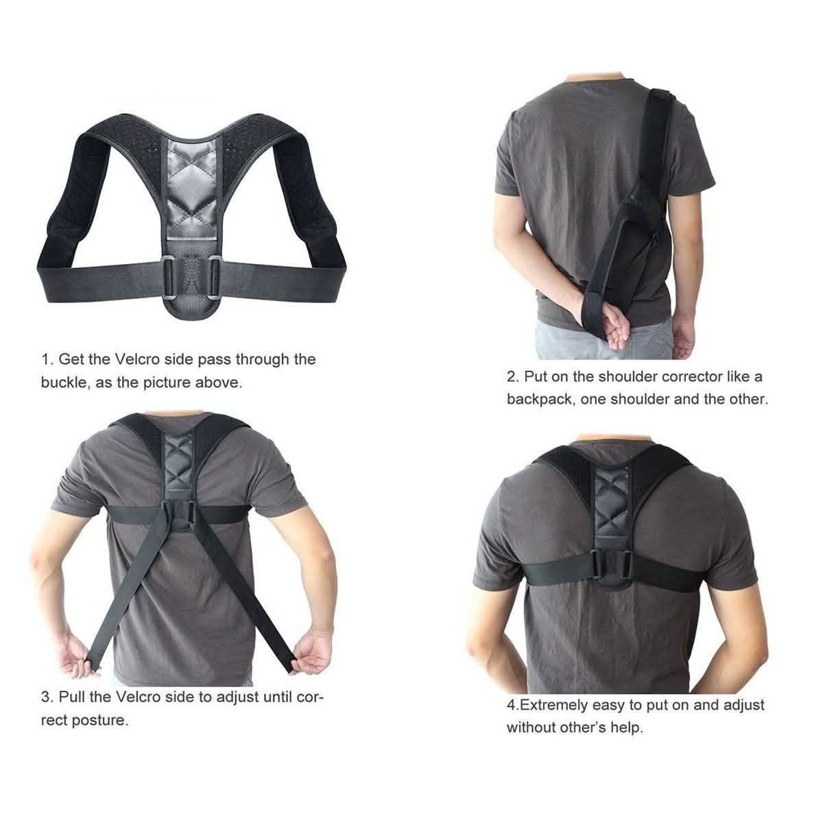 Redresseur de Posture Réglable pour Clavicule et Dos, Attelle Épaules