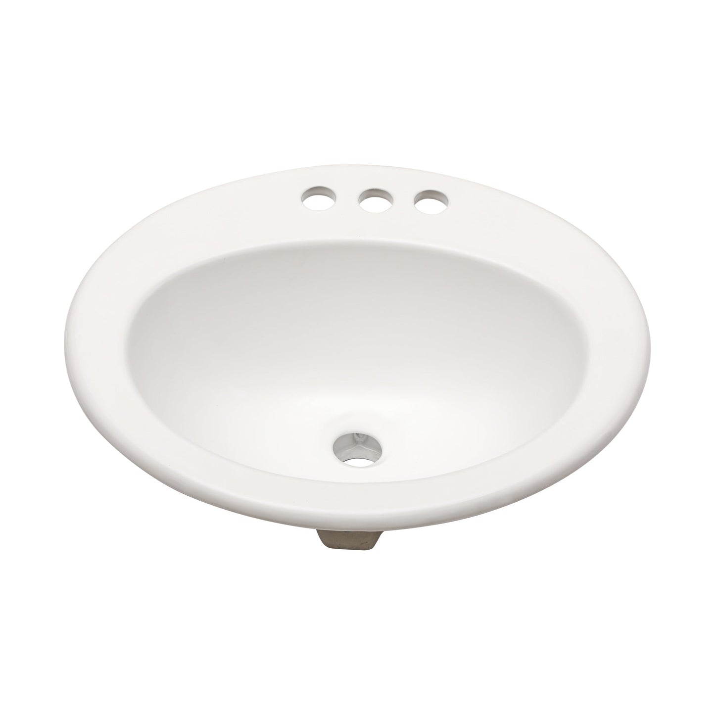 20"x18" White Ceramic Oval Drop In Bathroom Sink