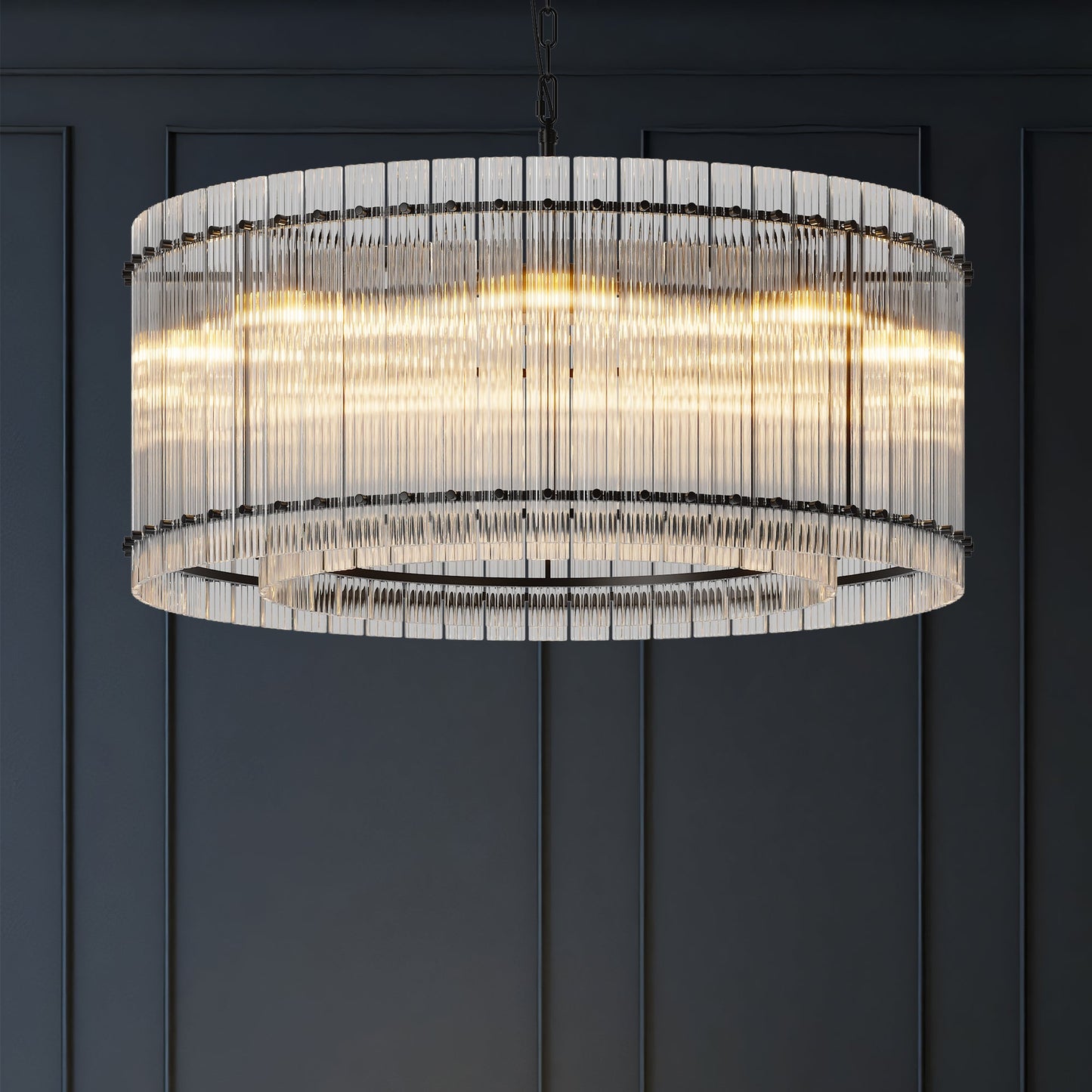 37" Modern Gold Round Chandelier