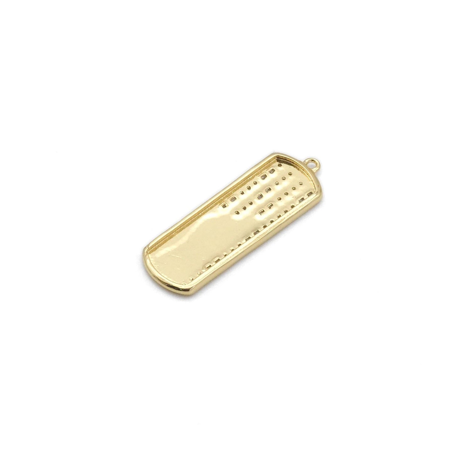 Gold Silver Celebration bar Shape Charm, Sku#B364