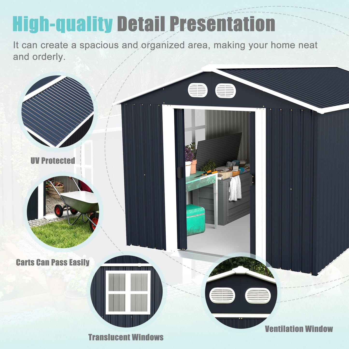 Campcraft 8x12 FT Outdoor Metal Storage Shed