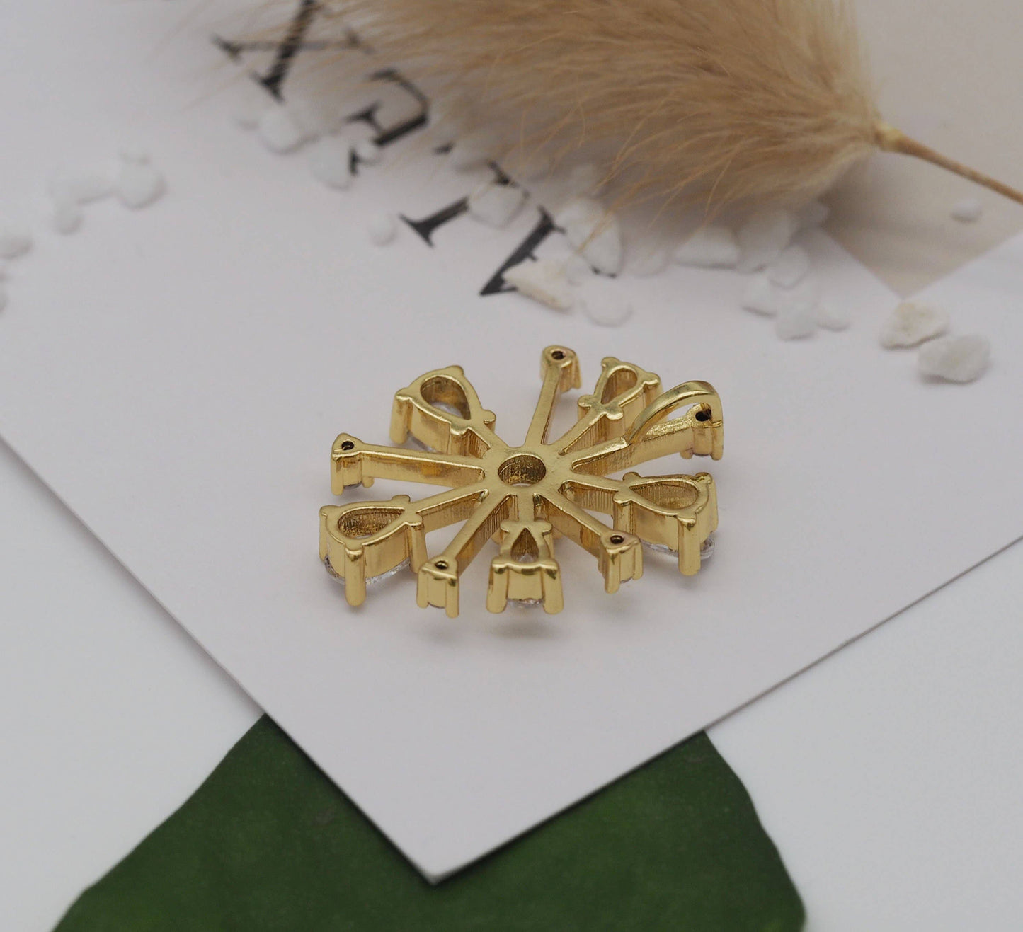Large CZ North Star Charm, Sku#LK626