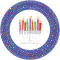 Amscan 8 Count Playful Menorah Happy Hanukkah Round Plates, 7", Multicolor