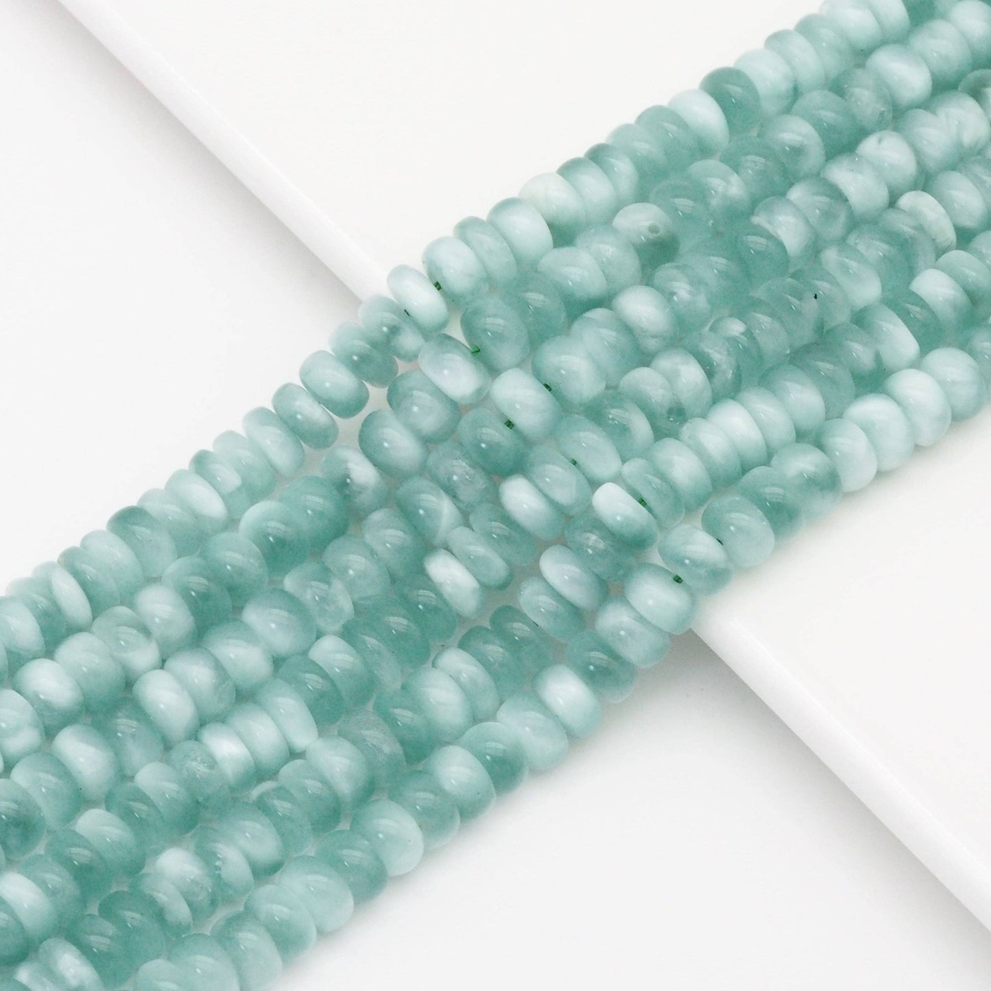 Genuine Angelite Rondelle Smooth Beads, Sku#U1678c