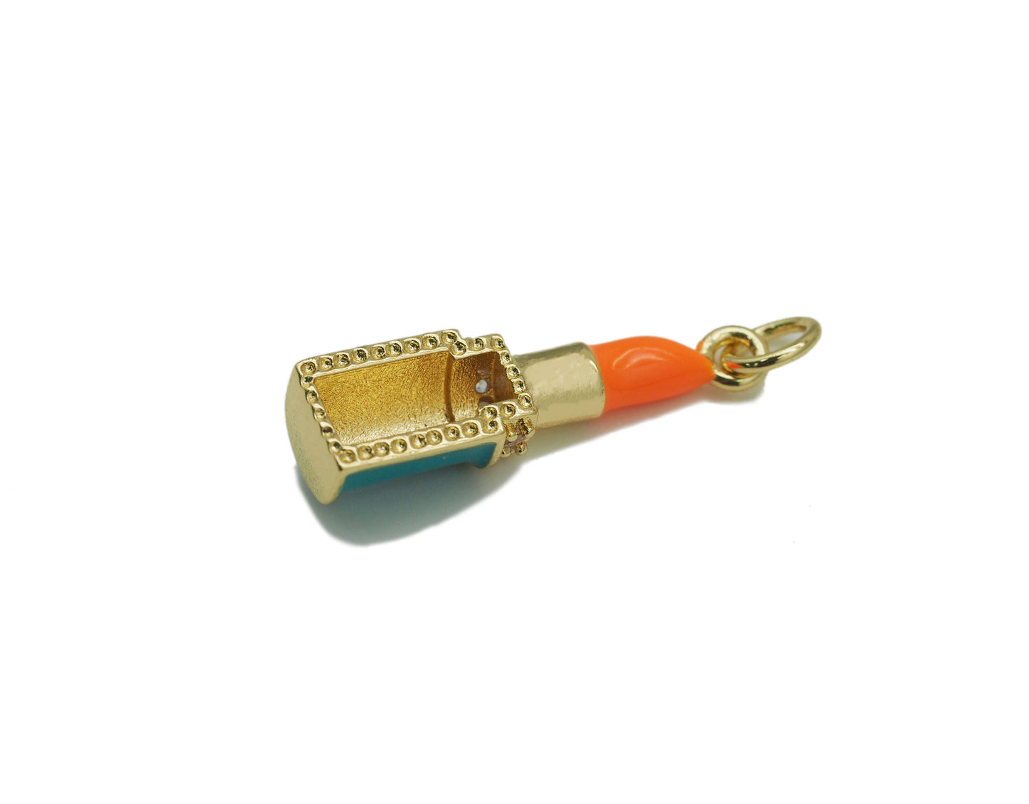 CZ Enamel Lipstick Pendant, Sku#F1460C