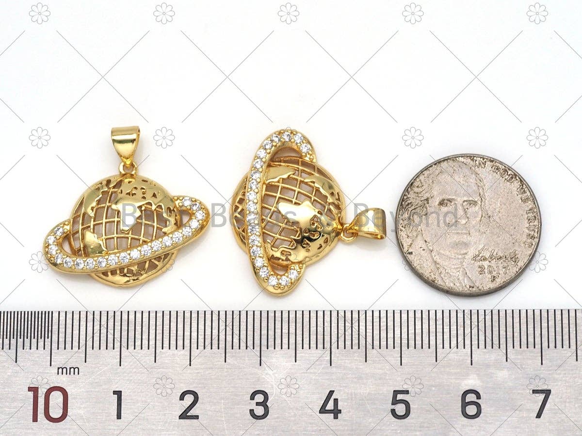 CZ Earth Charm, Sku#LK558