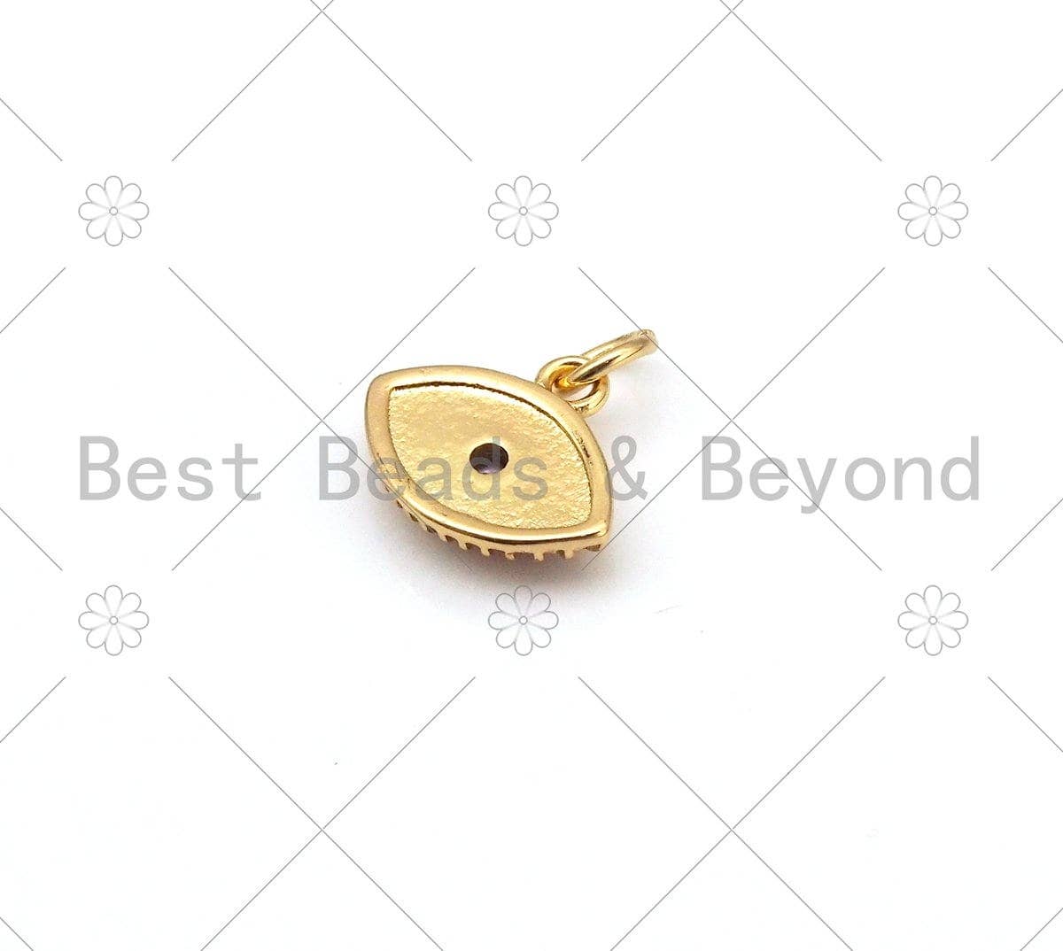 CZ Micro Pave Colorful Enamel Evil Eye Shape Pendant,12x10mm,Sku#Z1399