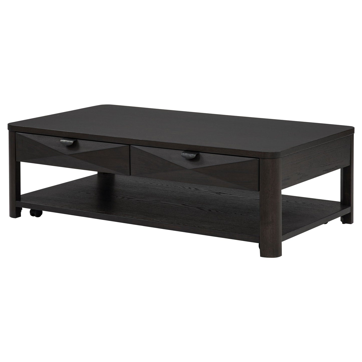 Marcelo Wood Coffee Table with 2 Drawers and Shelf Coffee