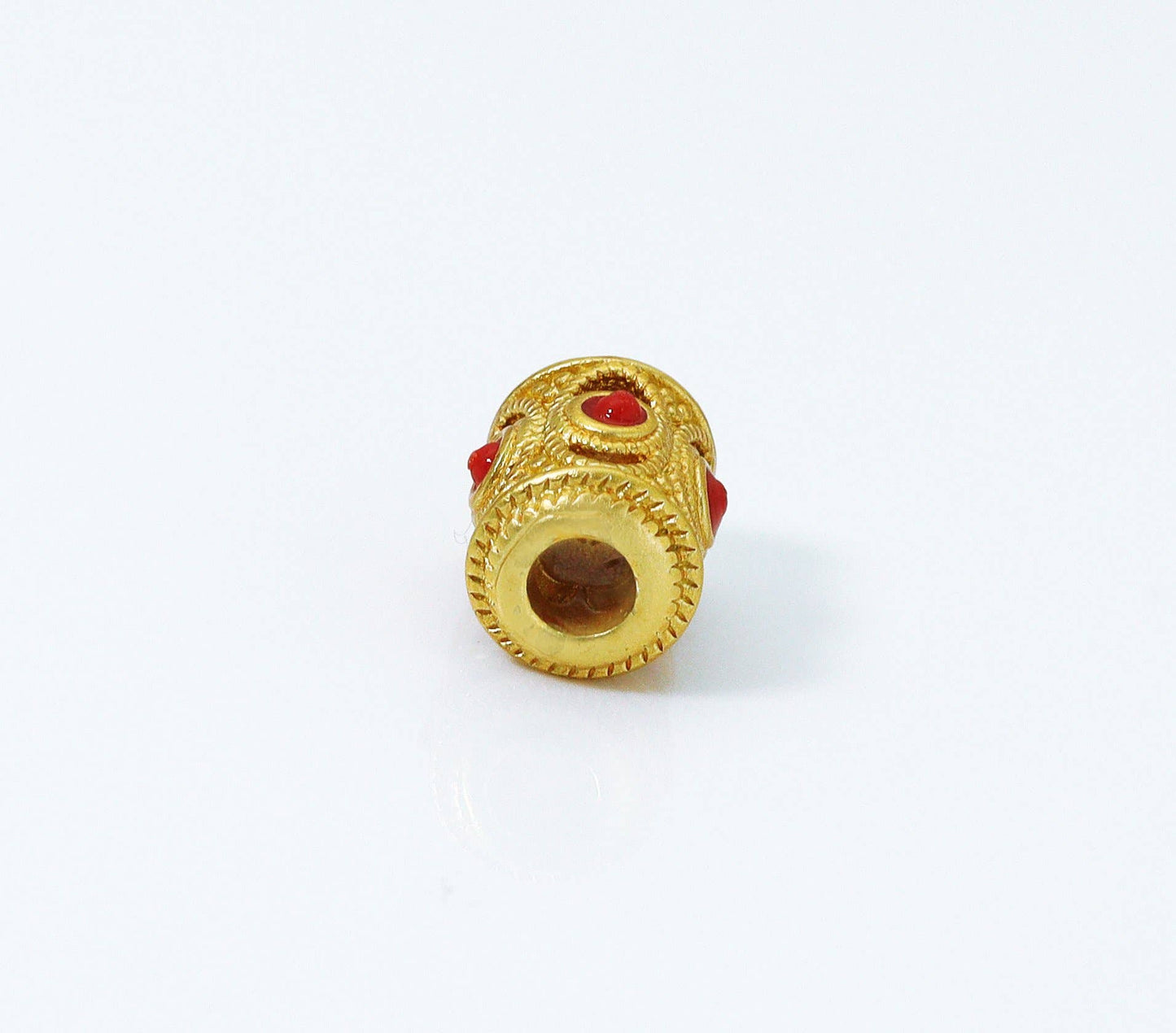 Gold Enamel Evil Eye On Tube Spacer Beads, Sku#LX65