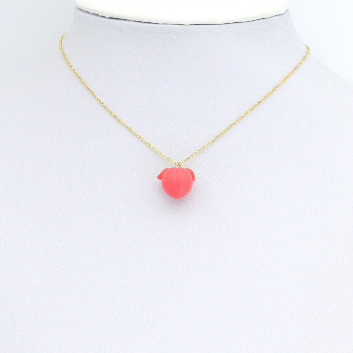 Cute Enamel Gold Pink Peach Charm Pendant, fruit charm, Sku#LK1243