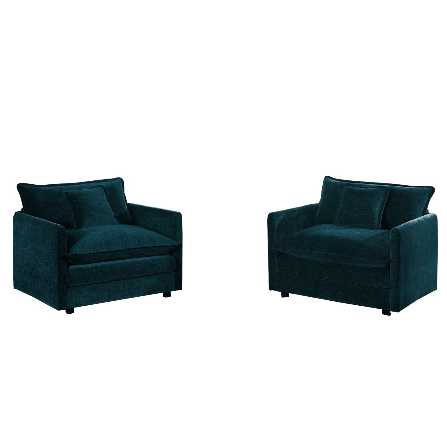 Accent Chair Set of 2, High-end Chenille Upholstered Armchairs
