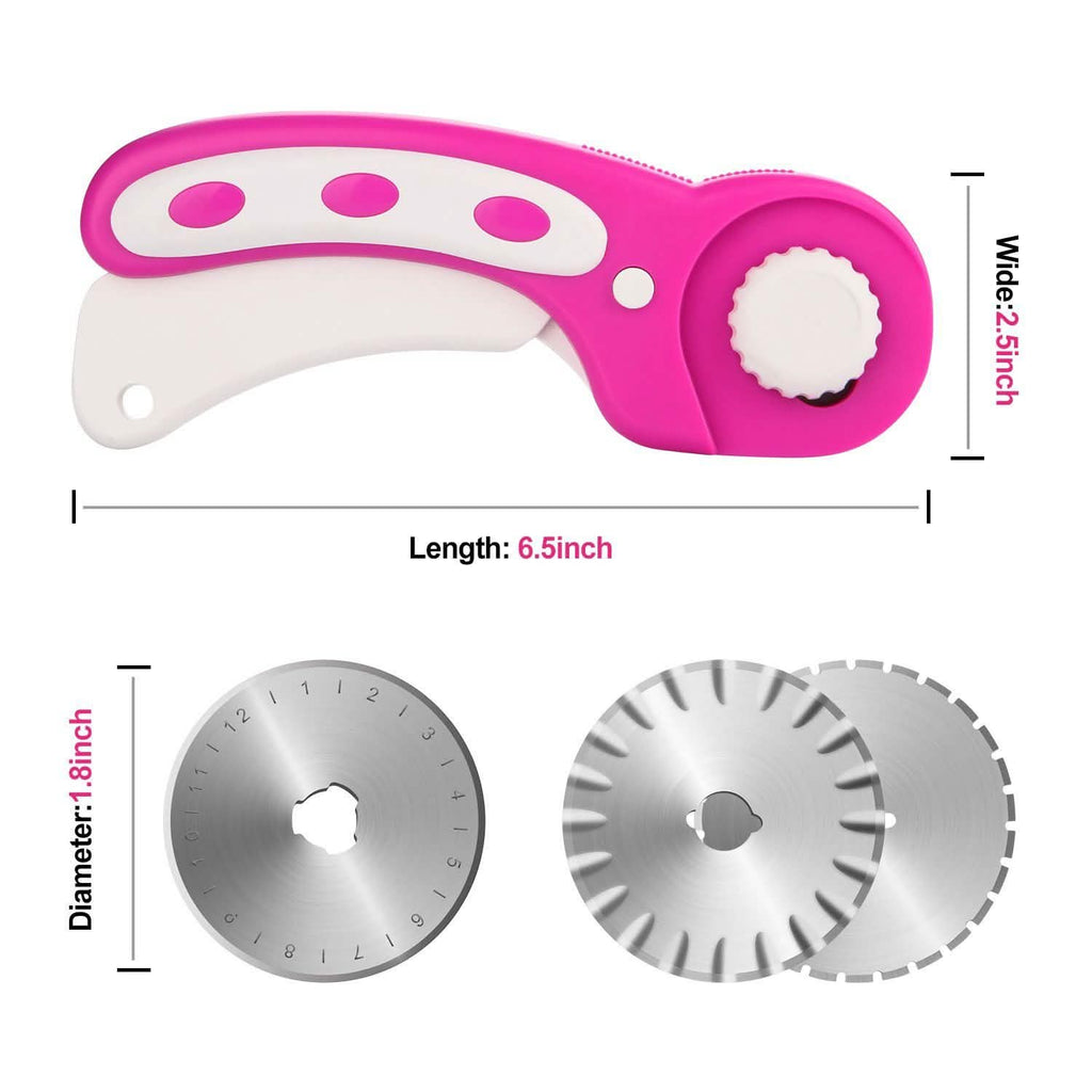 Coupe-tissu rotatif 45 mm AGPtek avec 7 lames de rechange et verrouillage de sécurité