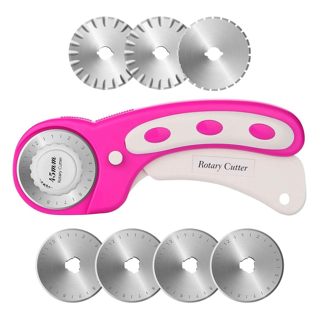 Coupe-tissu rotatif 45 mm AGPtek avec 7 lames de rechange et verrouillage de sécurité