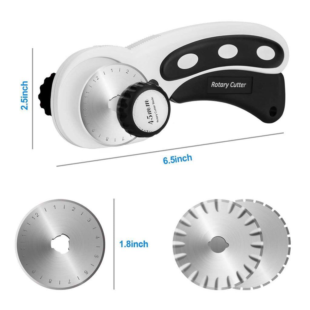 Coupe-tissu rotatif 45 mm AGPtek avec 7 lames de rechange et verrouillage de sécurité