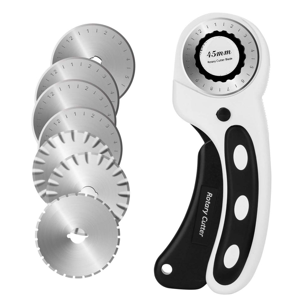 Coupe-tissu rotatif 45 mm AGPtek avec 7 lames de rechange et verrouillage de sécurité