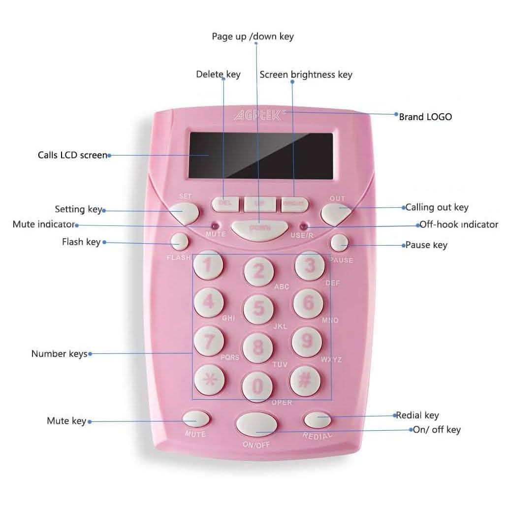 Téléphone de centre d'appels filaire avec casque et clavier AGPtek