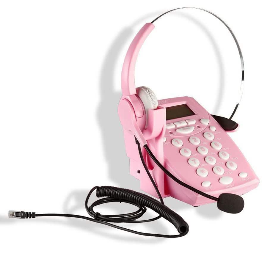 Téléphone de centre d'appels filaire avec casque et clavier AGPtek