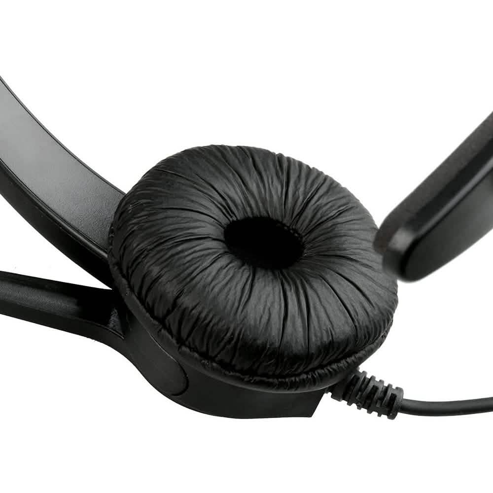 Micro-casque monaural filaire mains libres avec microphone à réduction de bruit AGPtEK pour centre d'appels