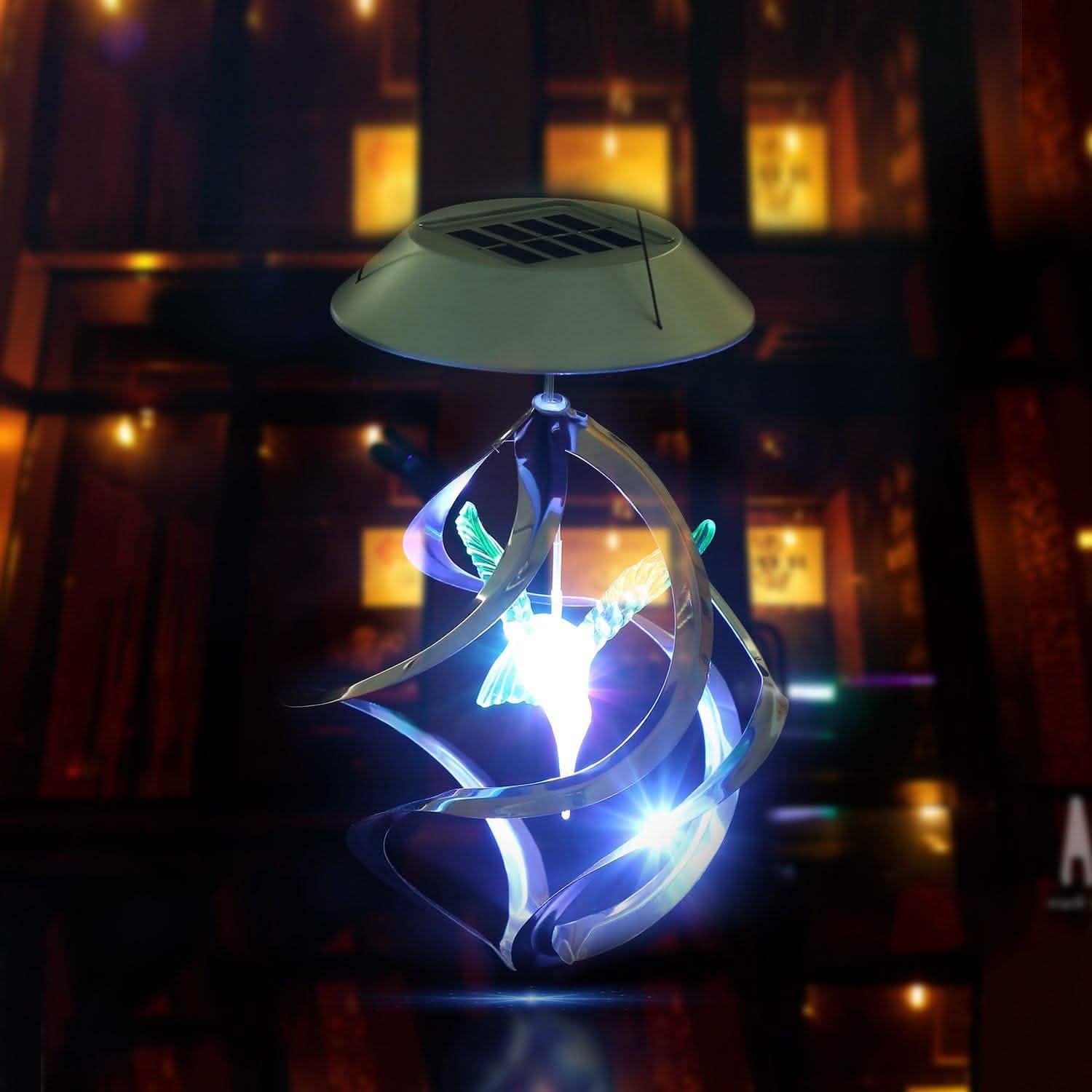 AGPtek Hummingbird Win Wind Chime Color Changing Solar Hanging Lights