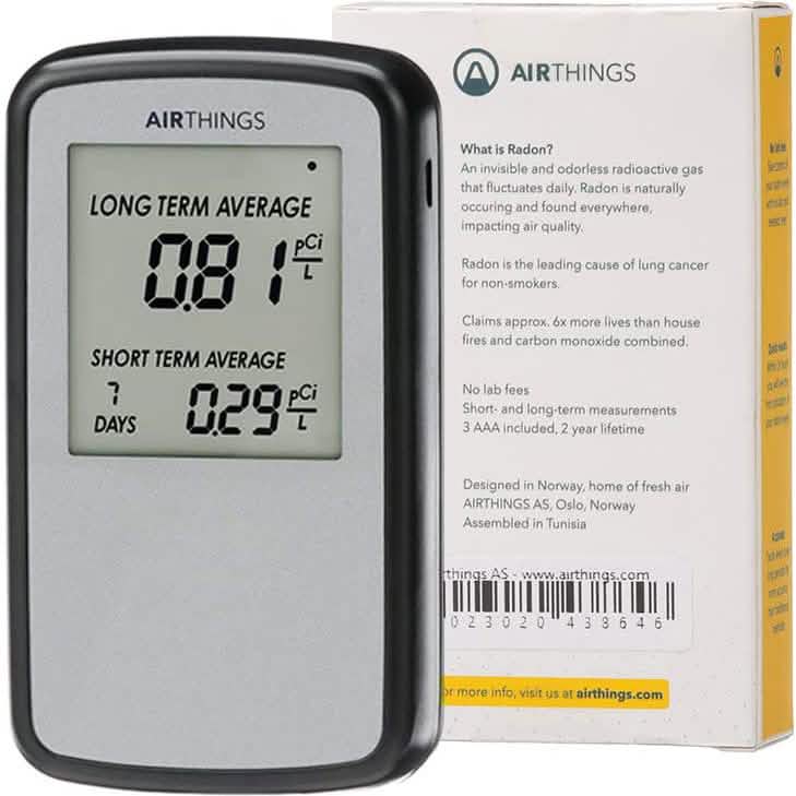 Airthings Corentium Home Radon Detector 223 Portable