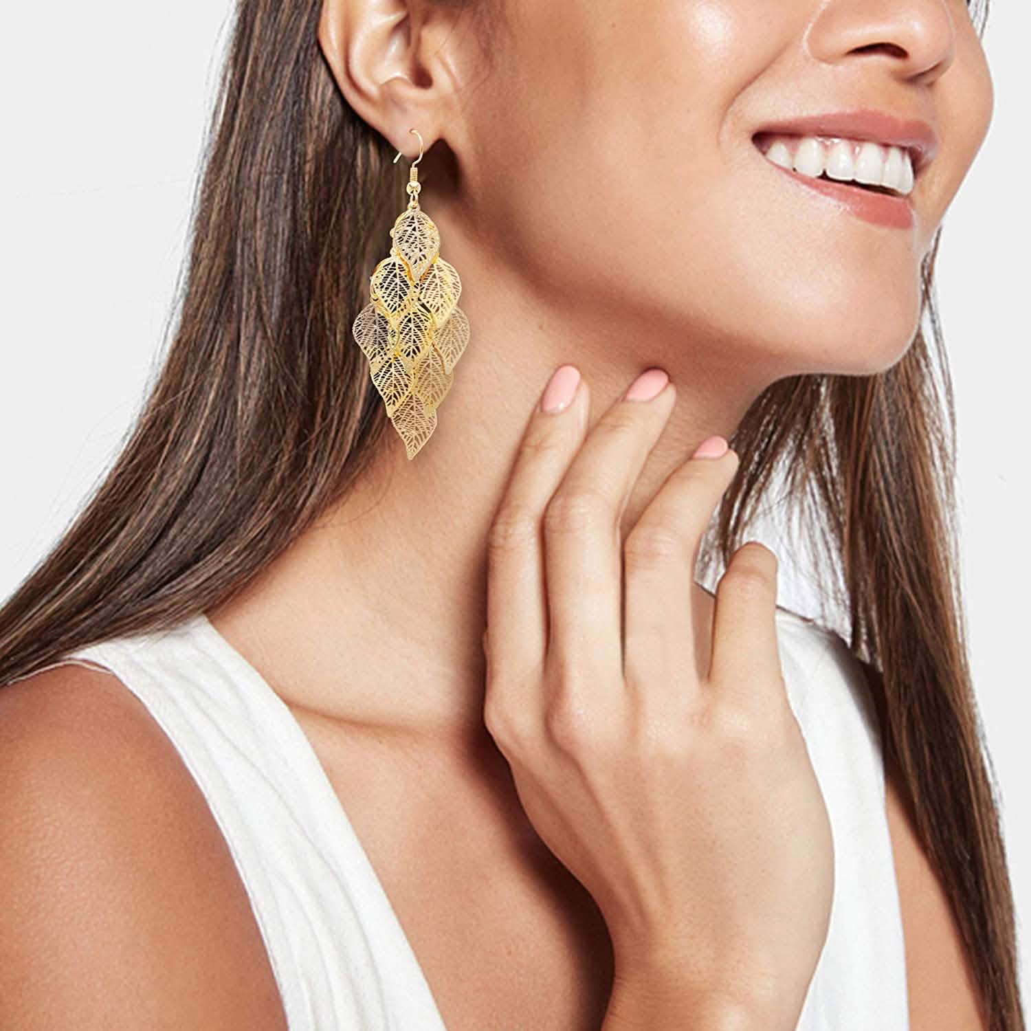 Boucles d'oreilles pendantes légères faites à la main de style bohème Aisansty