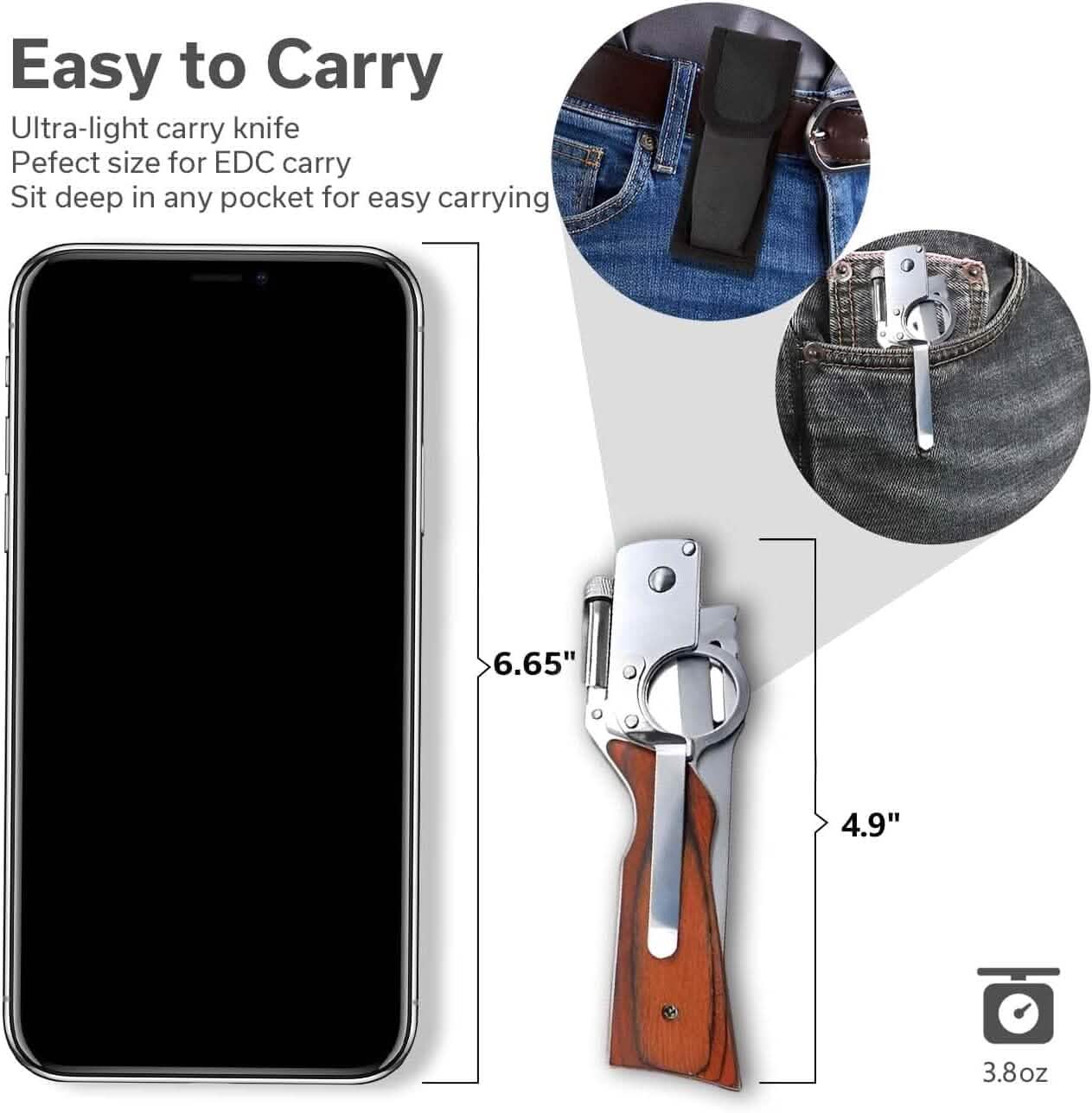 AK47ポケット折りたたみナイフ、キャンプ・狩猟・サバイバル用戦術ナイフ 屋内外活動向け