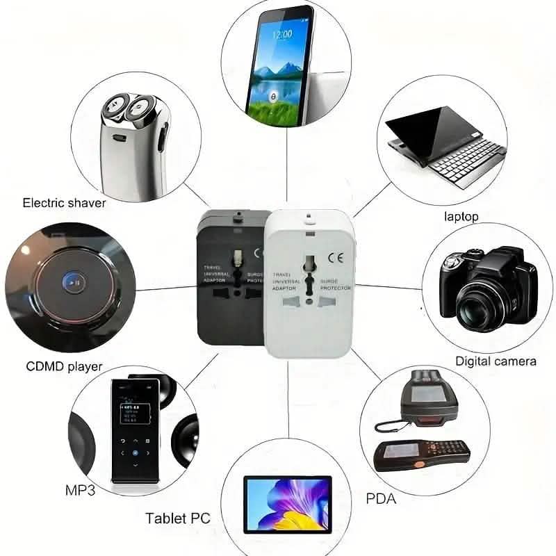 Chargeur de voyage universel tout-en-un avec deux ports de chargement USB