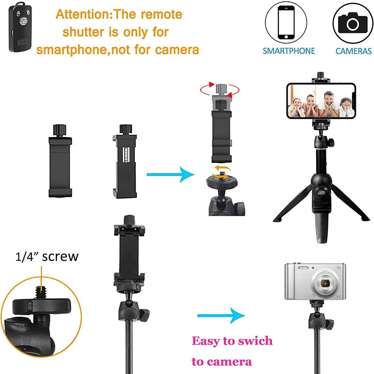 Aluminum Alloy Selfie Stick Phone Tripod
