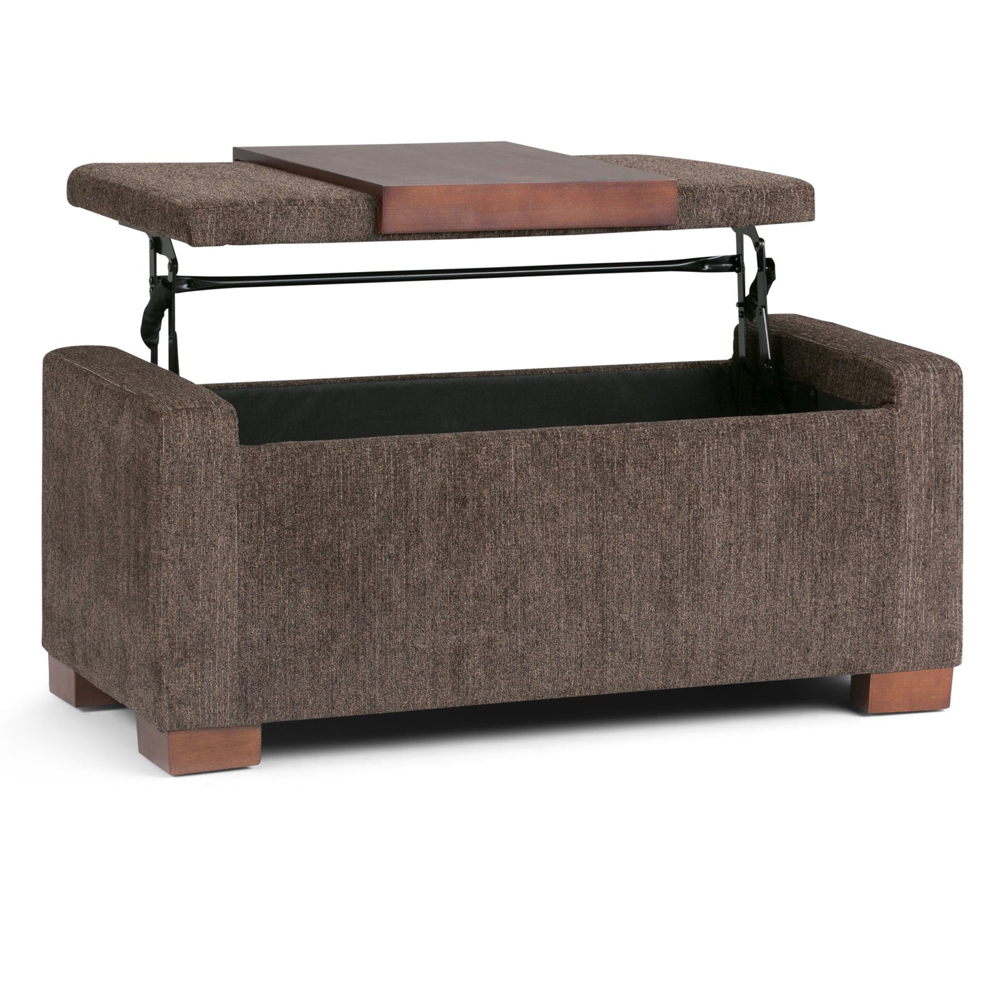 Bretton 42 Inch Wide Lift Top Storage Ottoman in Deep Umber