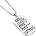 Collier avec pendentif « Souviens-toi toujours que tu es plus courageux que tu ne le crois »