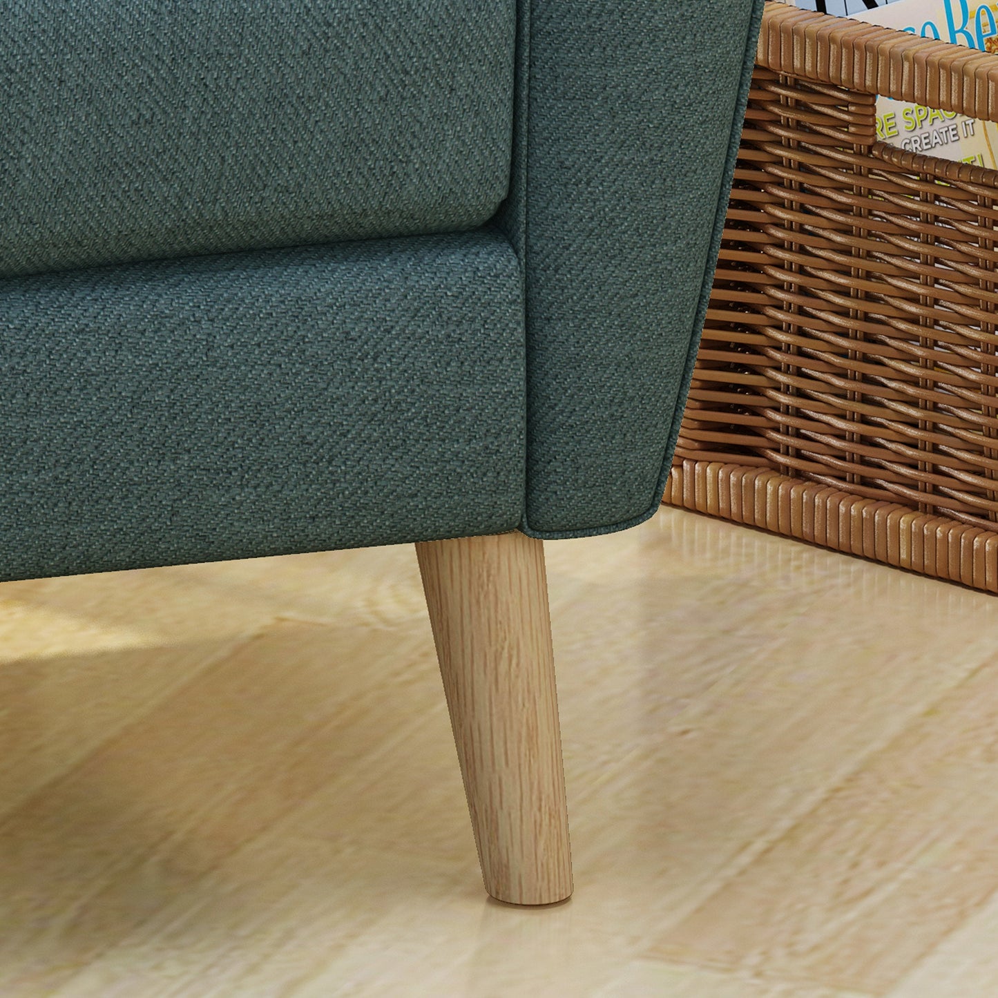 Mid Century Fabric Channel Stitch Club Chair
