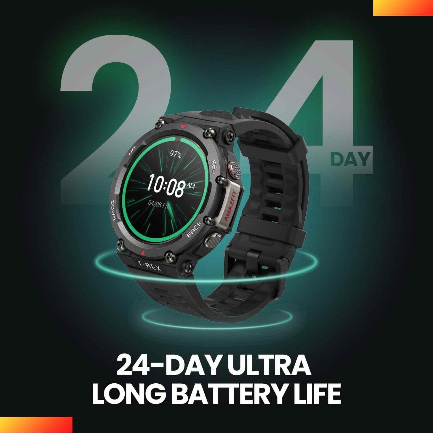 Amazfit T-Rex 2 Smart Watch for Men  (Refurbished)