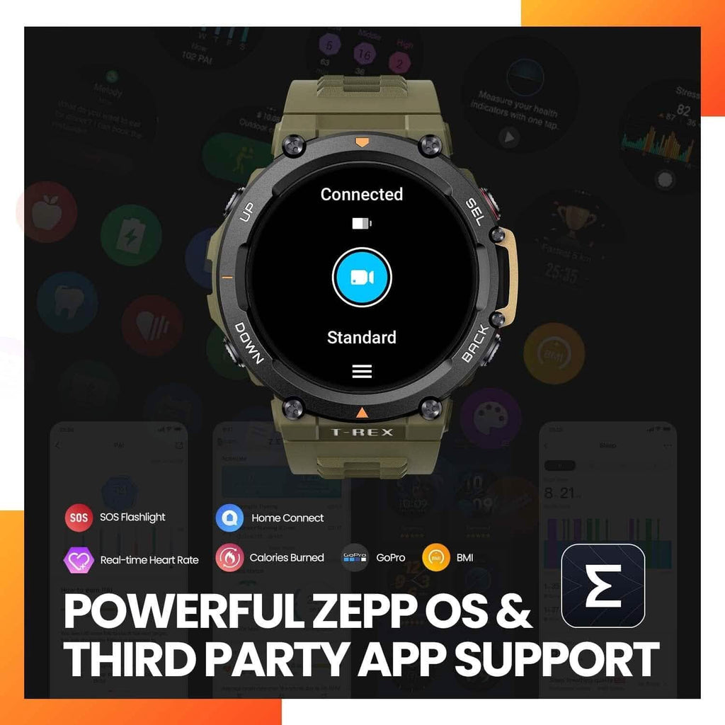 Amazfit T-Rex 2 Smart Watch for Men  (Refurbished)