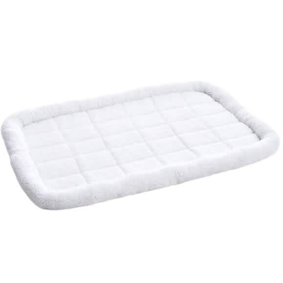 Panier pour animaux de compagnie Amazon Basics avec traversin rembourré en fausse fourrure Sherpa